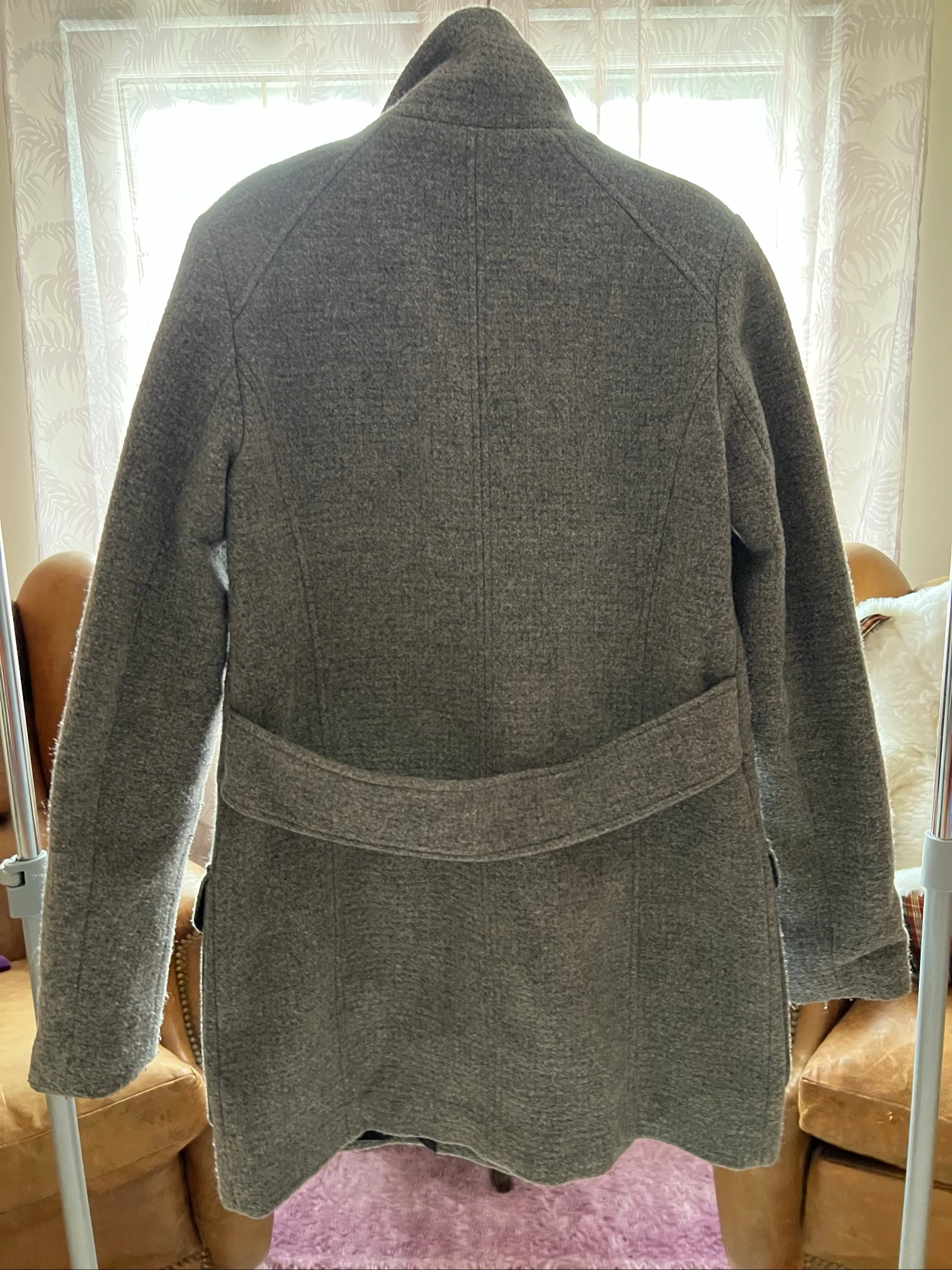 Zara Gray Wool Coat with Collar – photo 4